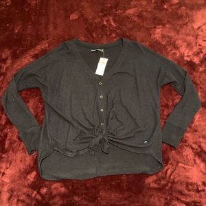 A&F button-down tie-front sweater NWT